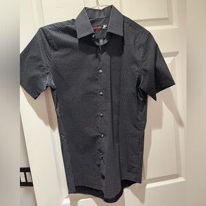 JF J.Ferrar Black and White Patterned Men's Shirt